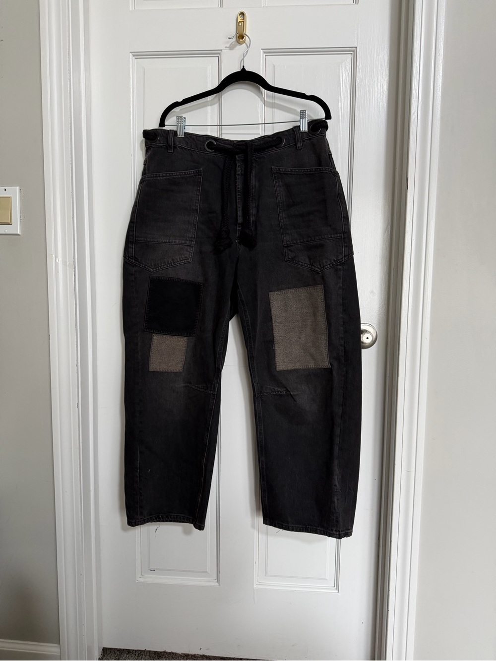 NWOT Free People We The Free Moxie Pull On Denim Barrel Night Hawk Black Size 31 - Picture 5 of 7